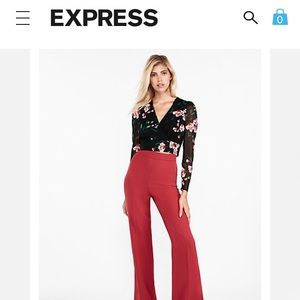 Express Backless Long Sleeved Floral Crop Top